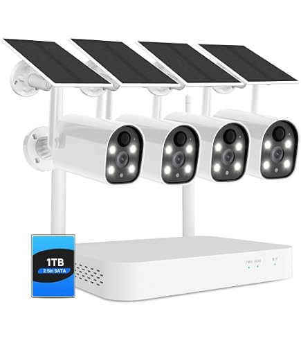 Amazon.com: Hiseeu Solar Wireless Security Camera Outdoor, 4 Cam